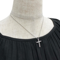 十字架/クロスデザイン ピンクダイヤモンド 0.31ct ダイヤモンド 0.18ct ペンダントトップ K18WGホワイトゴールド 18金 1.9g レディース【中古】【真子質店】【NN】【YYx】