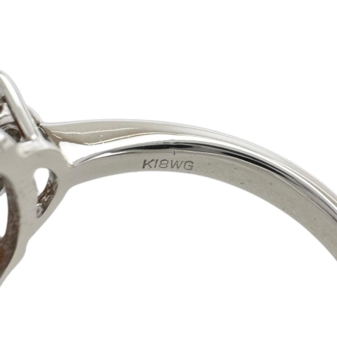 11号 ガーネット 3.90ct ダイヤモンド 0.24ct リング・指輪 K18WGホワイトゴールド 18金 5.4g レディース【中古】【真子質店】【NN】【SIMa】