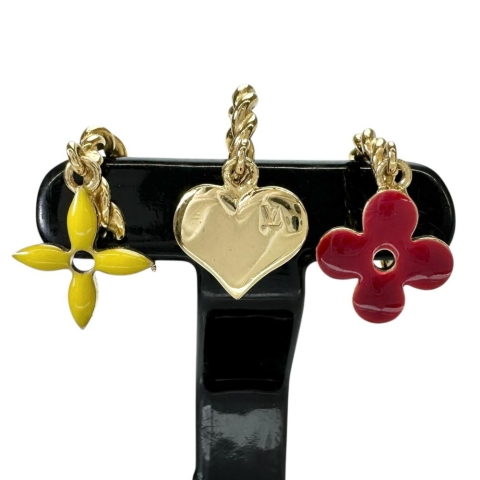 【LOUIS VUITTON/ルイ・ヴィトン】 ハート 花/フラワーモチーフ ピアス ブークル ドレイユ スウィート モノグラム GP 8.5g M65370 レディース【中古】【真子質店】【GD】【TMoMi】