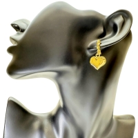 【LOUIS VUITTON/ルイ・ヴィトン】 ハート 花/フラワーモチーフ ピアス ブークル ドレイユ スウィート モノグラム GP 8.5g M65370 レディース【中古】【真子質店】【GD】【TMoMi】