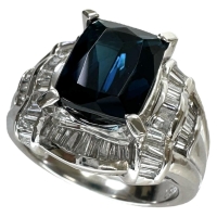 12.5号 インディゴライトブルートルマリン 3.08ct ダイヤモンド 0.67ct リング・指輪 Pt900プラチナ 13.9g レディース【中古】【真子質店】【NN】【IYxx】