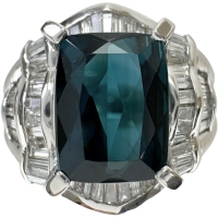 12.5号 インディゴライトブルートルマリン 3.08ct ダイヤモンド 0.67ct リング・指輪 Pt900プラチナ 13.9g レディース【中古】【真子質店】【NN】【IYxx】