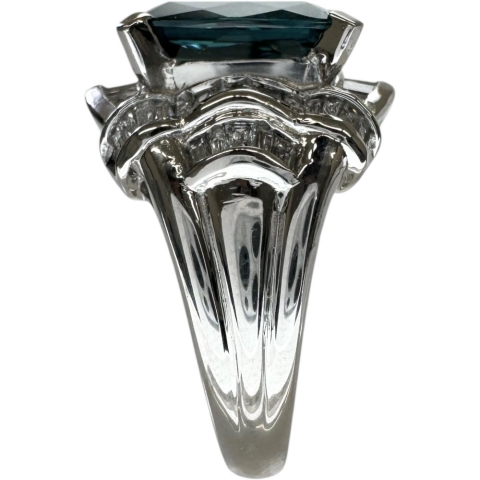 12.5号 インディゴライトブルートルマリン 3.08ct ダイヤモンド 0.67ct リング・指輪 Pt900プラチナ 13.9g レディース【中古】【真子質店】【NN】【IYxx】