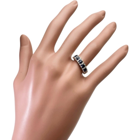 12.5号 サファイア 計0.94ct ダイヤモンド 計0.08ct リング・指輪 Pt900プラチナ 4.8g レディース【中古】【真子質店】【NN】【DKMa】