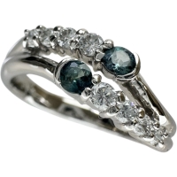 12号 アレキサンドライト 計0.18ct ダイヤモンド 計0.25ct リング・指輪 Pt900プラチナ 6.0g レディース【中古】【真子質店】【NN】【MoMiMa】