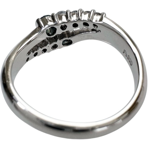 12号 アレキサンドライト 計0.18ct ダイヤモンド 計0.25ct リング・指輪 Pt900プラチナ 6.0g レディース【中古】【真子質店】【NN】【MoMiMa】