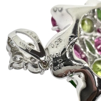 ピンクトルマリン/グリーンガーネット/ペリドット ダイヤモンド 計0.29ct ペンダントトップ K18WGホワイトゴールド 18金 11.5g レディース【中古】【真子質店】【NN】【IYSD】