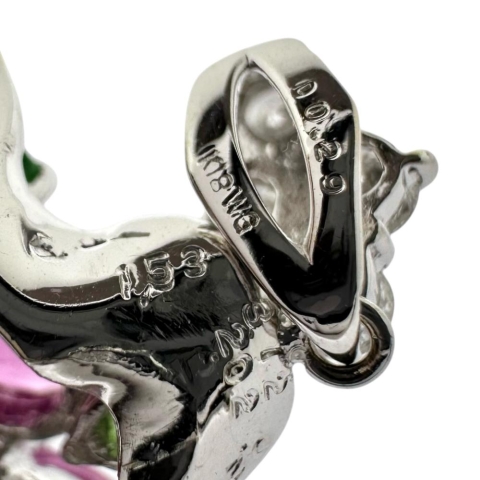 ピンクトルマリン/グリーンガーネット/ペリドット ダイヤモンド 計0.29ct ペンダントトップ K18WGホワイトゴールド 18金 11.5g レディース【中古】【真子質店】【NN】【IYSD】