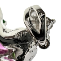 ピンクトルマリン/グリーンガーネット/ペリドット ダイヤモンド 計0.29ct ペンダントトップ K18WGホワイトゴールド 18金 11.5g レディース【中古】【真子質店】【NN】【IYSD】