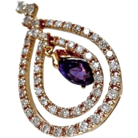 カラーチェンジサファイア 0.608ct ダイヤモンド 0.33ct ペンダントトップ K18ゴールド 18金 1.8g レディース【中古】【真子質店】【NN】【MaSY】