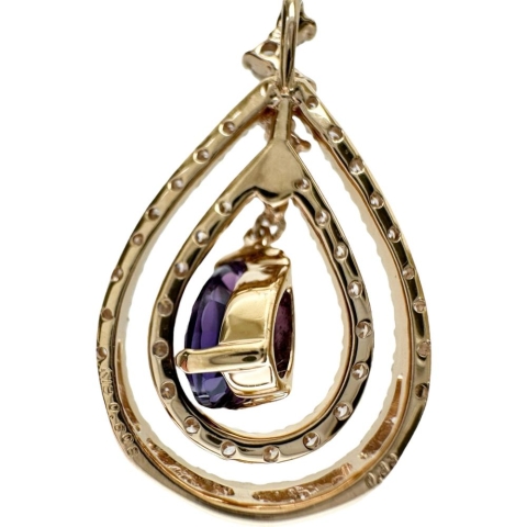 カラーチェンジサファイア 0.608ct ダイヤモンド 0.33ct ペンダントトップ K18ゴールド 18金 1.8g レディース【中古】【真子質店】【NN】【MaSY】