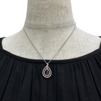 カラーチェンジサファイア 0.608ct ダイヤモンド 0.33ct ペンダントトップ K18ゴールド 18金 1.8g レディース【中古】【真子質店】【NN】【MaSY】