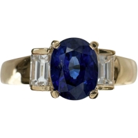 13号 サファイア 1.018ct ダイヤモンド 0.32ct リング・指輪 K18ゴールド 18金 4.1g レディース【中古】【真子質店】【NN】【IxTMa】