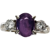 11号 パープルスターサファイア 1.51ct ダイヤモンド 0.28ct リング・指輪 Pt900プラチナ 5.3g レディース【中古】【真子質店】【NN】【YSMa】