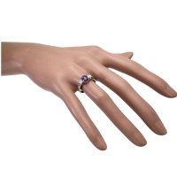 11号 パープルスターサファイア 1.51ct ダイヤモンド 0.28ct リング・指輪 Pt900プラチナ 5.3g レディース【中古】【真子質店】【NN】【YSMa】