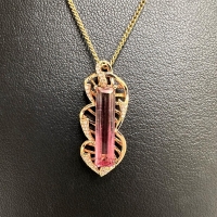 バイカラートルマリン 2.50ct ダイヤモンド 計0.069ct ペンダントトップ K18ゴールド 18金 2.8g レディース【中古】【真子質店】【NN】【DTS】