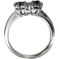 11.5号 花/フラワーデザイン サファイア ダイヤモンド リング・指輪 K18WGホワイトゴールド 18金 3.5g レディース【中古】【真子質店】【NN】【YxMo】