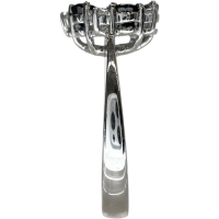 11.5号 花/フラワーデザイン サファイア ダイヤモンド リング・指輪 K18WGホワイトゴールド 18金 3.5g レディース【中古】【真子質店】【NN】【YxMo】