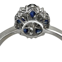 11.5号 花/フラワーデザイン サファイア ダイヤモンド リング・指輪 K18WGホワイトゴールド 18金 3.5g レディース【中古】【真子質店】【NN】【YxMo】