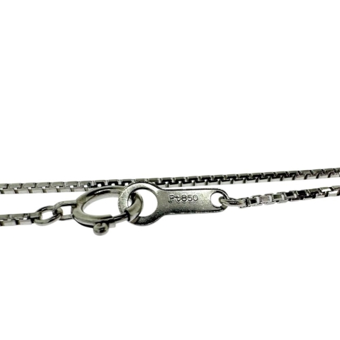 エメラルド 0.10ct ダイヤモンド 計0.46ct ネックレス Pt900プラチナ/Pt850プラチナ 5.5g 40cm レディース【中古】【真子質店】【NN】【DYT】