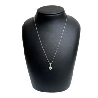 エメラルド 0.10ct ダイヤモンド 計0.46ct ネックレス Pt900プラチナ/Pt850プラチナ 5.5g 40cm レディース【中古】【真子質店】【NN】【DYT】