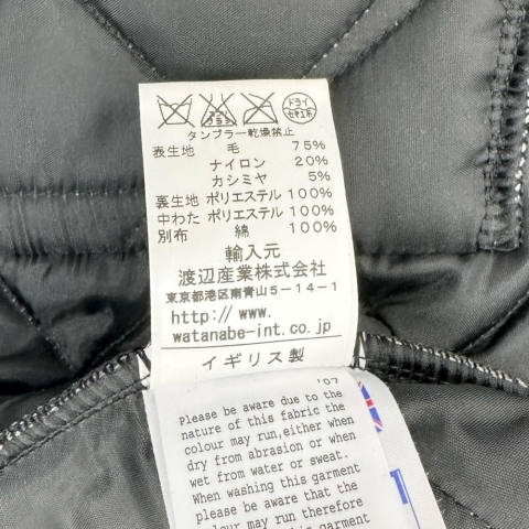 【LAVENHAM/ラベンハム】 キルティングジャケット カバーオール ウール グレーウール メンズ【中古】【真子質店】【GD】【Mox】