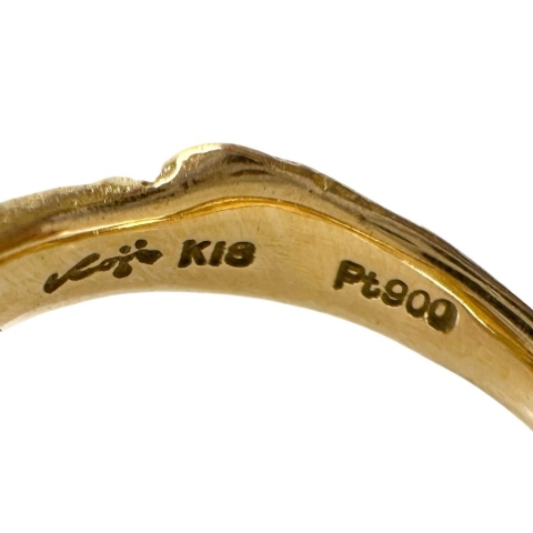 5.5号【IWAKURA KOJI/岩倉康二】 マルチ石 リング・指輪 K18ゴールド 18金/Pt900プラチナ 5.7g レディース【中古】【真子質店】【BL】【IMaTx】