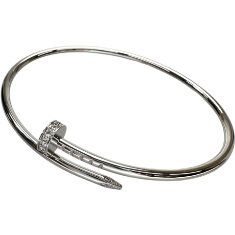 【CARTIER/カルティエ】 ジュストアンクル スモールモデル 現行モデル ダイヤモンド 0.18(20石)ct ブレスレット K18WGホワイトゴールド 18金 9.1g B6084017  #16 レディース【中古】【真子質店】【BL】【MoYMox】