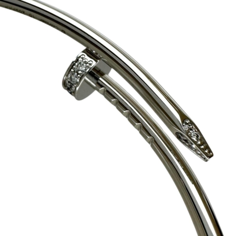 【CARTIER/カルティエ】 ジュストアンクル スモールモデル 現行モデル ダイヤモンド 0.18(20石)ct ブレスレット K18WGホワイトゴールド 18金 9.1g B6084017  #16 レディース【中古】【真子質店】【BL】【MoYMox】