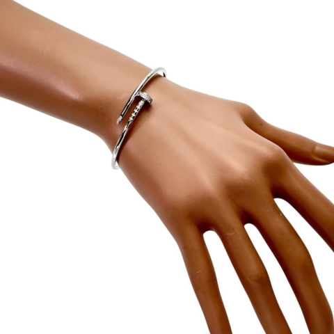 【CARTIER/カルティエ】 ジュストアンクル スモールモデル 現行モデル ダイヤモンド 0.18(20石)ct ブレスレット K18WGホワイトゴールド 18金 9.1g B6084017  #16 レディース【中古】【真子質店】【BL】【MoYMox】