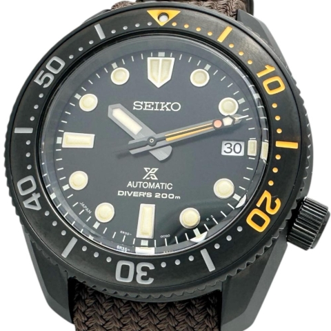 【SEIKO/セイコー】 SBDC155 プロスペックス ダイバー200 限定5500本 保証書/ギャラ/箱付 腕時計 ステンレススチール/ナイロン 自動巻き/オートマ ブラック文字盤/ブラウンナイロンベルト メンズ【中古】【真子質店】【GD】【MiMoMi】
