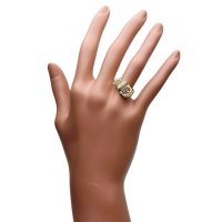 18号 ベルトモチーフ ダイヤモンド 0.08ct ルビー 0.05ct リング・指輪 K18ゴールド 18金 4.9g レディース【中古】【真子質店】【NN】【SxT】