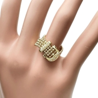 18号 ベルトモチーフ ダイヤモンド 0.08ct ルビー 0.05ct リング・指輪 K18ゴールド 18金 4.9g レディース【中古】【真子質店】【NN】【SxT】