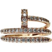 12号【CARTIER/カルティエ】 ジュストアンクル ダブル セミパヴェ ダイヤモンド リング・指輪 K18PGピンクゴールド 18金 4.7g B4210900 #52 レディース【中古】【真子質店】【BL】【YYxx】