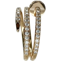 12号【CARTIER/カルティエ】 ジュストアンクル ダブル セミパヴェ ダイヤモンド リング・指輪 K18PGピンクゴールド 18金 4.7g B4210900 #52 レディース【中古】【真子質店】【BL】【YYxx】