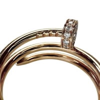 12号【CARTIER/カルティエ】 ジュストアンクル ダブル セミパヴェ ダイヤモンド リング・指輪 K18PGピンクゴールド 18金 4.7g B4210900 #52 レディース【中古】【真子質店】【BL】【YYxx】