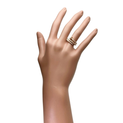 12号【CARTIER/カルティエ】 ジュストアンクル ダブル セミパヴェ ダイヤモンド リング・指輪 K18PGピンクゴールド 18金 4.7g B4210900 #52 レディース【中古】【真子質店】【BL】【YYxx】