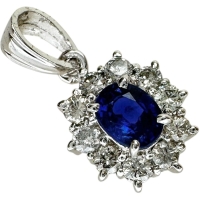 サファイア 0.484ct ダイヤモンド 0.35ct ペンダントトップ Ptプラチナ/(純度65~70%程度) 2.0g レディース【中古】【真子質店】【NN】【TKMo】