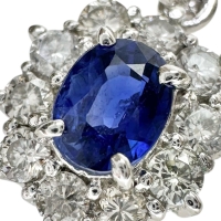 サファイア 0.484ct ダイヤモンド 0.35ct ペンダントトップ Ptプラチナ/(純度65~70%程度) 2.0g レディース【中古】【真子質店】【NN】【TKMo】