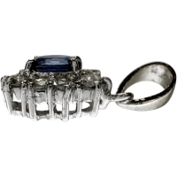 サファイア 0.484ct ダイヤモンド 0.35ct ペンダントトップ Ptプラチナ/(純度65~70%程度) 2.0g レディース【中古】【真子質店】【NN】【TKMo】