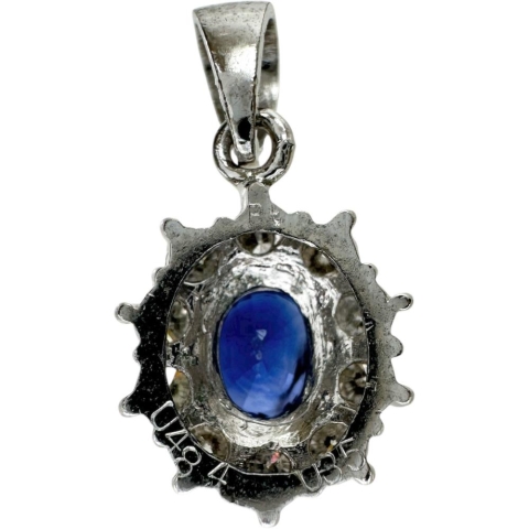 サファイア 0.484ct ダイヤモンド 0.35ct ペンダントトップ Ptプラチナ/(純度65～70%程度)  2.0g レディース【中古】【真子質店】【NN】【TKMo】