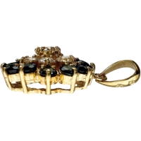 花/フラワーデザイン ダイヤモンド 0.52ct サファイア ペンダントトップ K18ゴールド 18金 2.6g レディース【中古】【真子質店】【NN】【MoMox】