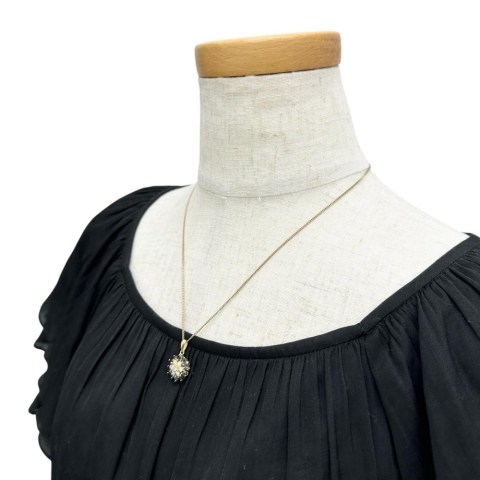 花/フラワーデザイン ダイヤモンド 0.52ct サファイア ペンダントトップ K18ゴールド 18金 2.6g レディース【中古】【真子質店】【NN】【MoMox】