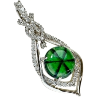 トラピッチェエメラルド 3.545ct ダイヤモンド 0.67ct ペンダントトップ Pt900プラチナ 8.8g レディース【中古】【真子質店】【NN】【TTxx】