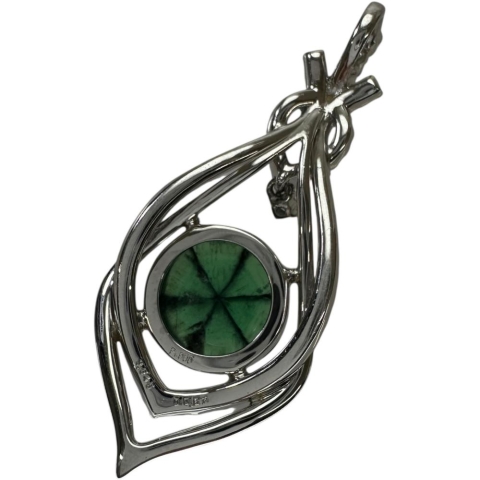 トラピッチェエメラルド 3.545ct ダイヤモンド 0.67ct ペンダントトップ Pt900プラチナ 8.8g レディース【中古】【真子質店】【NN】【TTxx】