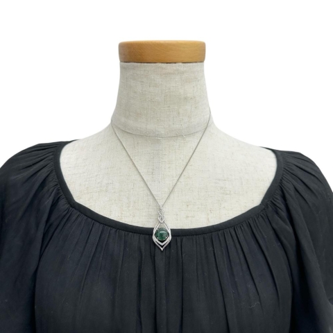 トラピッチェエメラルド 3.545ct ダイヤモンド 0.67ct ペンダントトップ Pt900プラチナ 8.8g レディース【中古】【真子質店】【NN】【TTxx】