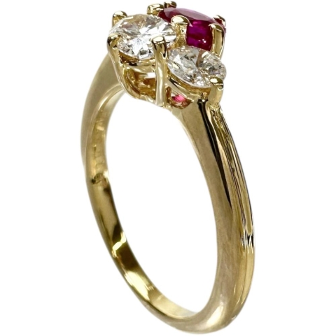 11号【Queen/クイーン】 ルビー 0.45ct ダイヤモンド 0.67ct リング・指輪 K18ゴールド 18金 3.5g レディース【中古】【真子質店】【NN】【IIxx】