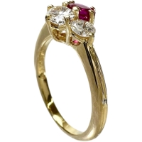 11号【Queen/クイーン】 ルビー 0.45ct ダイヤモンド 0.67ct リング・指輪 K18ゴールド 18金 3.5g レディース【中古】【真子質店】【NN】【IIxx】