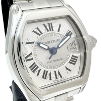 【CARTIER/カルティエ】 W62000V3 2510 ロードスターLM 腕時計 ステンレススチール 自動巻き/オートマ シルバー文字盤/シルバーベルト メンズ【中古】【真子質店】【BL】【MaTMiS】