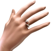 11号 スペサルティンガーネット 1.74ct ダイヤモンド 0.09ct リング・指輪 K18WGホワイトゴールド 18金 6.0g レディース【中古】【真子質店】【NN】【IIMaMa】